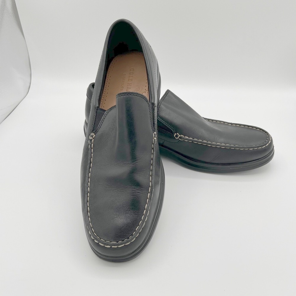 Cole Haan‎ Grand Os Santa Barbara C25938 Mens 11 Black Leather Loafers Slip On